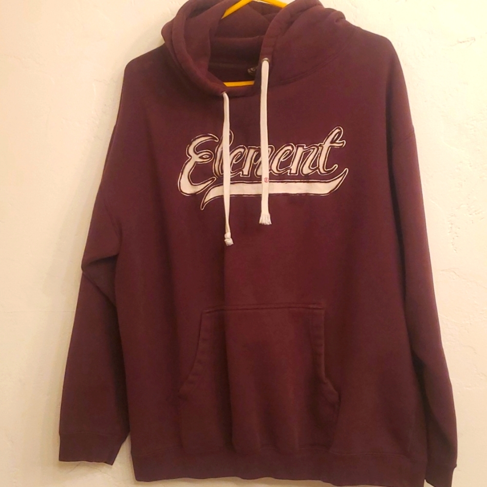 Vintage 1990s Element skateboarding projects thick cotton polyester blend hoodie